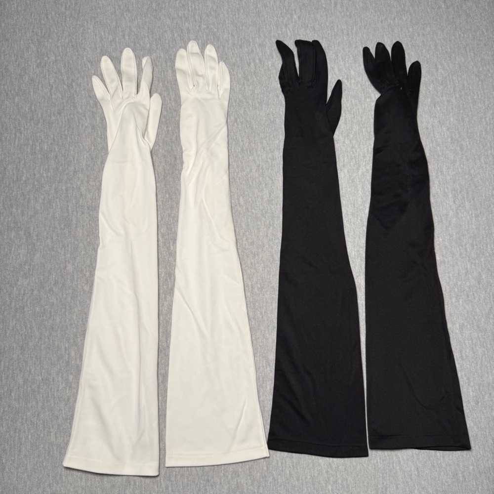 Van Raalte Vintage (50s-60s) Formal Opera Length Pearls White & Black Gloves - Picture 8 of 16